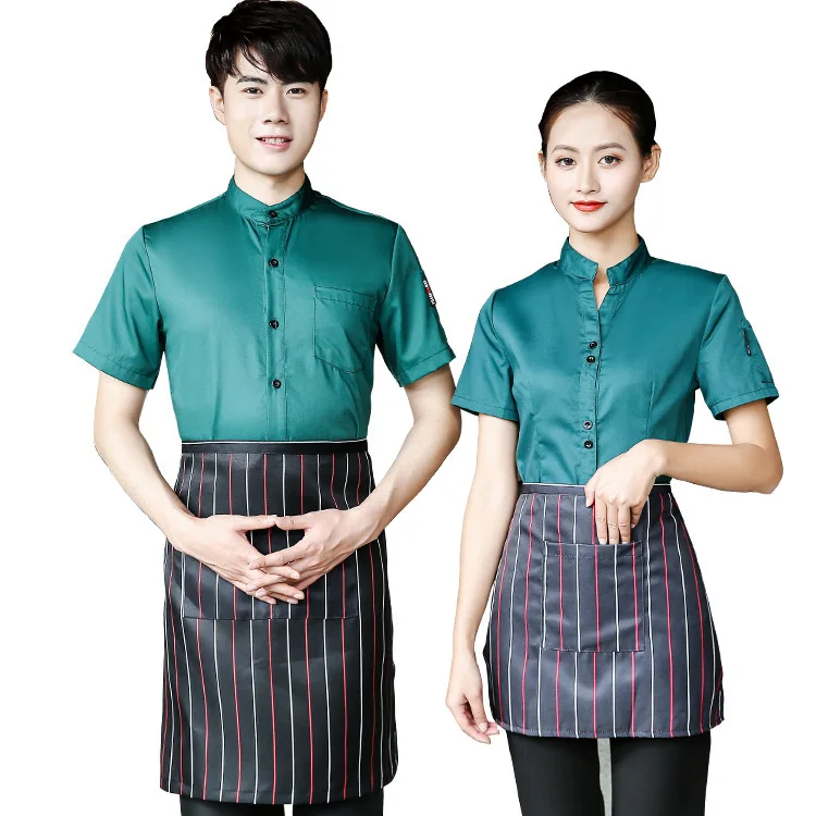 Spot Hotel Waiter Short Sleeve Apron Coffee Shop Work Hot Pot Shop Uniform Custom Logo
Spot Hotel Waiter Short Sleeve Apron Coffee Shop Work Hot Pot Shop Uniform Custom Logo