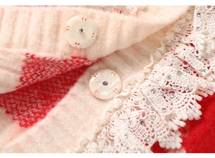 Lace Stitching Jacquard Casual Long-sleeved Sweater Knitted Cardigan Women's 2020 Autumn New Style Slim And Versatile Top
Lace Stitching Jacquard Casual Long-sleeved Sweater Knitted Cardigan Women's 2020 Autumn New Style Slim And Versatile Top