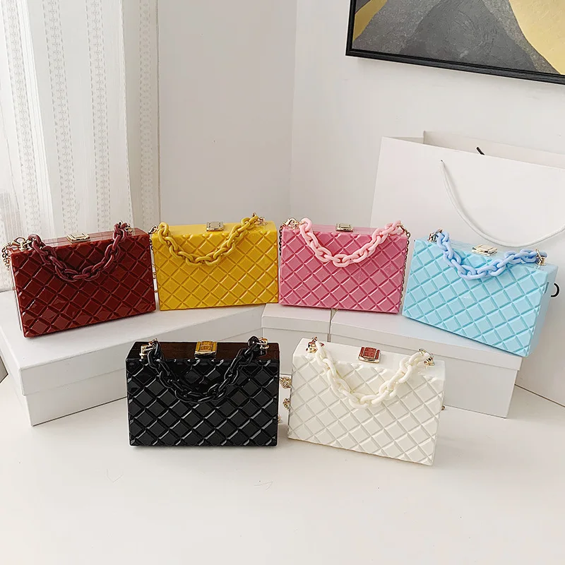 Luxury Designer Lingge Box Bags Fashion Acrylic Chain Women Crossbody Bags 2021 Women's Handbags Female Shoulder Messenger Bag
Luxury Designer Lingge Box Bags Fashion Acrylic Chain Women Crossbody Bags 2021 Women's Handbags Female Shoulder Messenger Bag