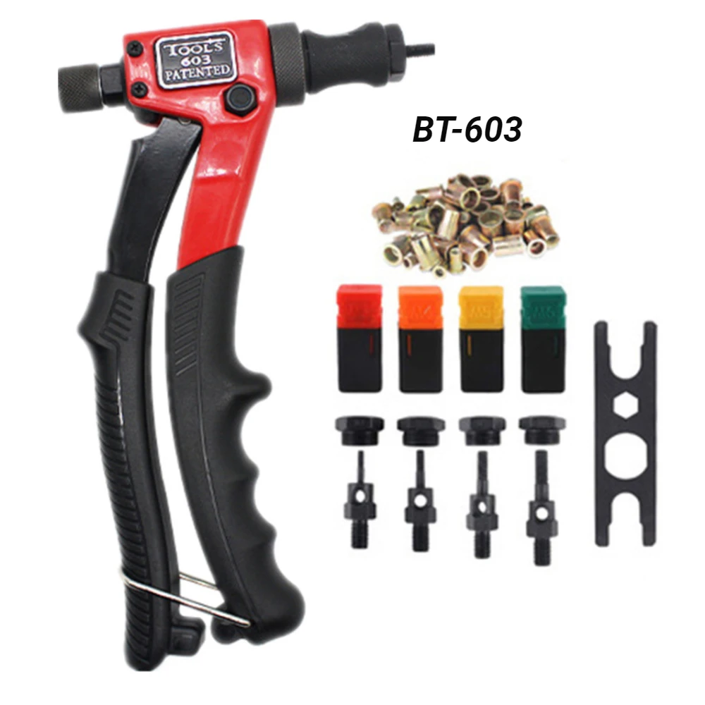 BT603 Single Hand Manual Riveter Gun 8in M3/M4/M5/M6 With 10pcs Nut and Tool Wrench Labor-saving Hand Insert Rivet Nut Tool Kit
BT603 Single Hand Manual Riveter Gun 8in M3/M4/M5/M6 With 10pcs Nut and Tool Wrench Labor-saving Hand Insert Rivet Nut Tool Kit