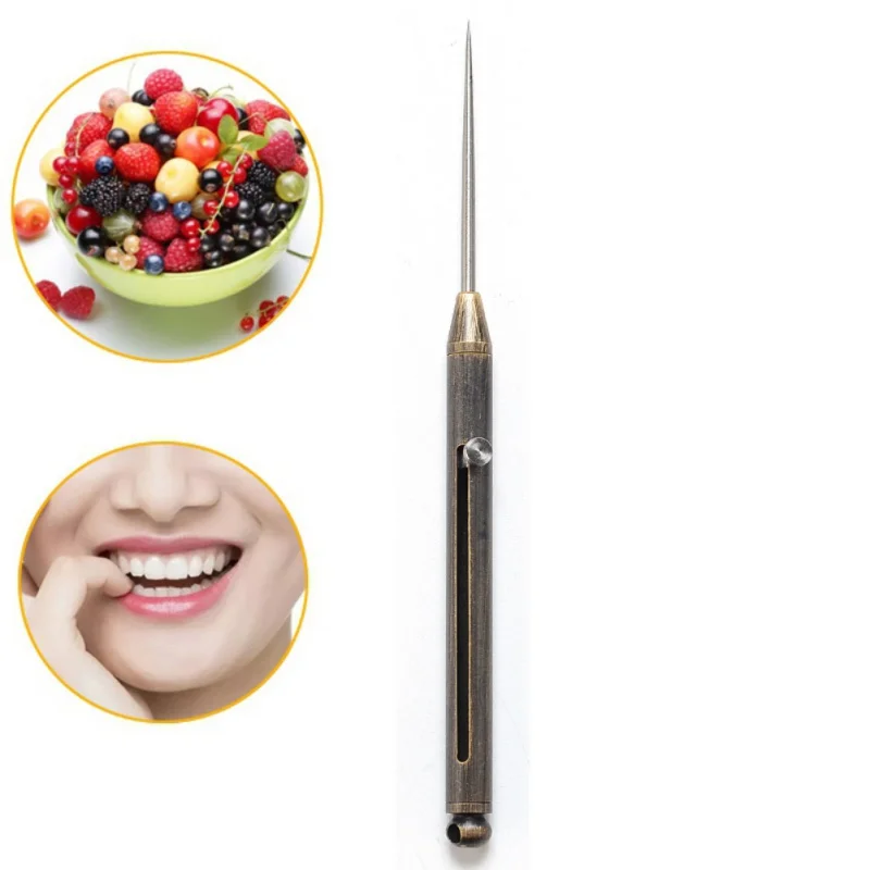 Titanium Alloy Push-pull Spring Toothpick Holder With Toothpick Holder Ultra Light Portable Multi-function Fruit Fork Tools
Titanium Alloy Push-pull Spring Toothpick Holder With Toothpick Holder Ultra Light Portable Multi-function Fruit Fork Tools