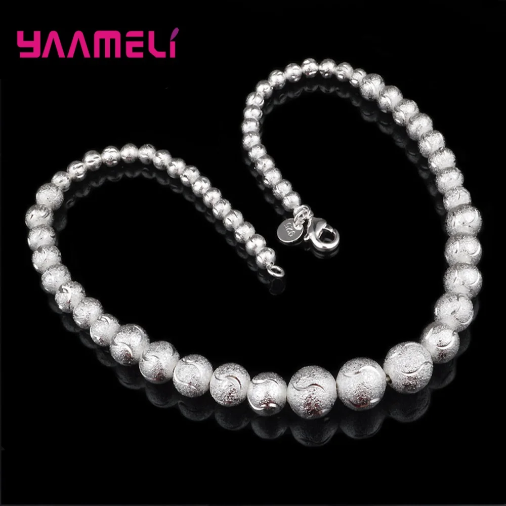 Big Smooth/Sand Beads 925 Sterling Silver Necklace For Unisex Punk Rock High Quality Hyperbole Accessories Jewelry Party Gifts
Big Smooth/Sand Beads 925 Sterling Silver Necklace For Unisex Punk Rock High Quality Hyperbole Accessories Jewelry Party Gifts