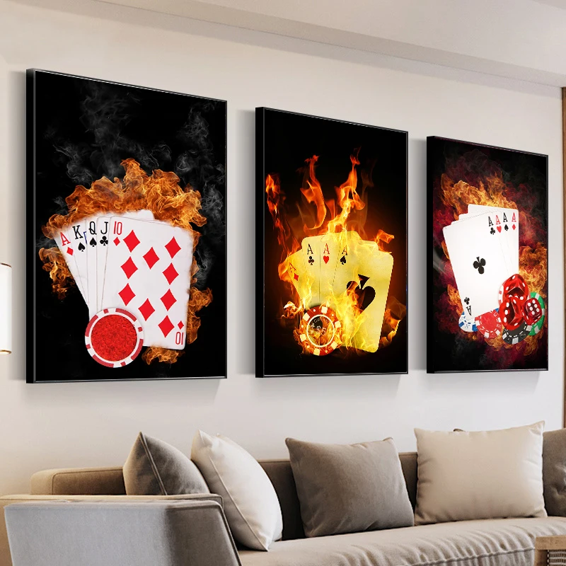Modern Art Burning Playing Cards Canvas Paintings Wall Art Posters and Prints Abstract Wall Picture For Bedroom Home Decoration
Modern Art Burning Playing Cards Canvas Paintings Wall Art Posters and Prints Abstract Wall Picture For Bedroom Home Decoration