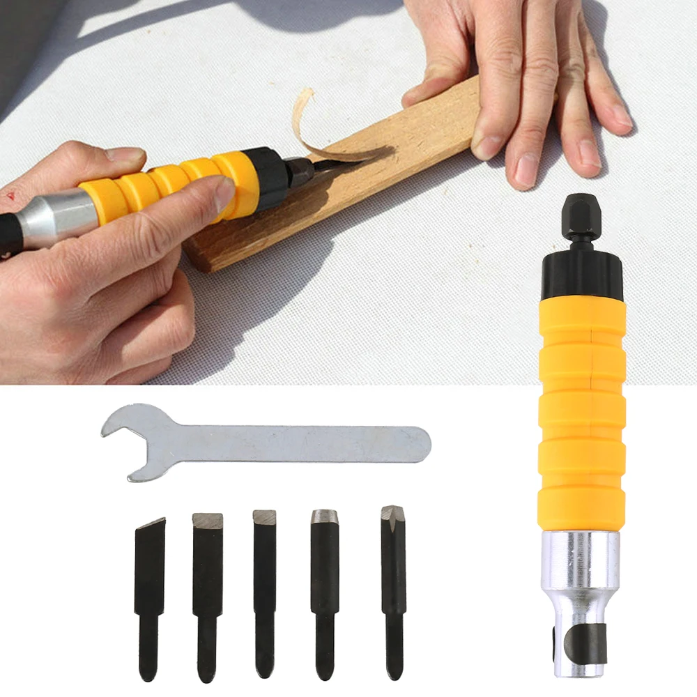 7PCS Wood Chisel Carving Tool Set Wood Carving Tool Electric Chisel+5 Carving Tips Wrench Flexible Flex Shaft Hand Tools
7PCS Wood Chisel Carving Tool Set Wood Carving Tool Electric Chisel+5 Carving Tips Wrench Flexible Flex Shaft Hand Tools