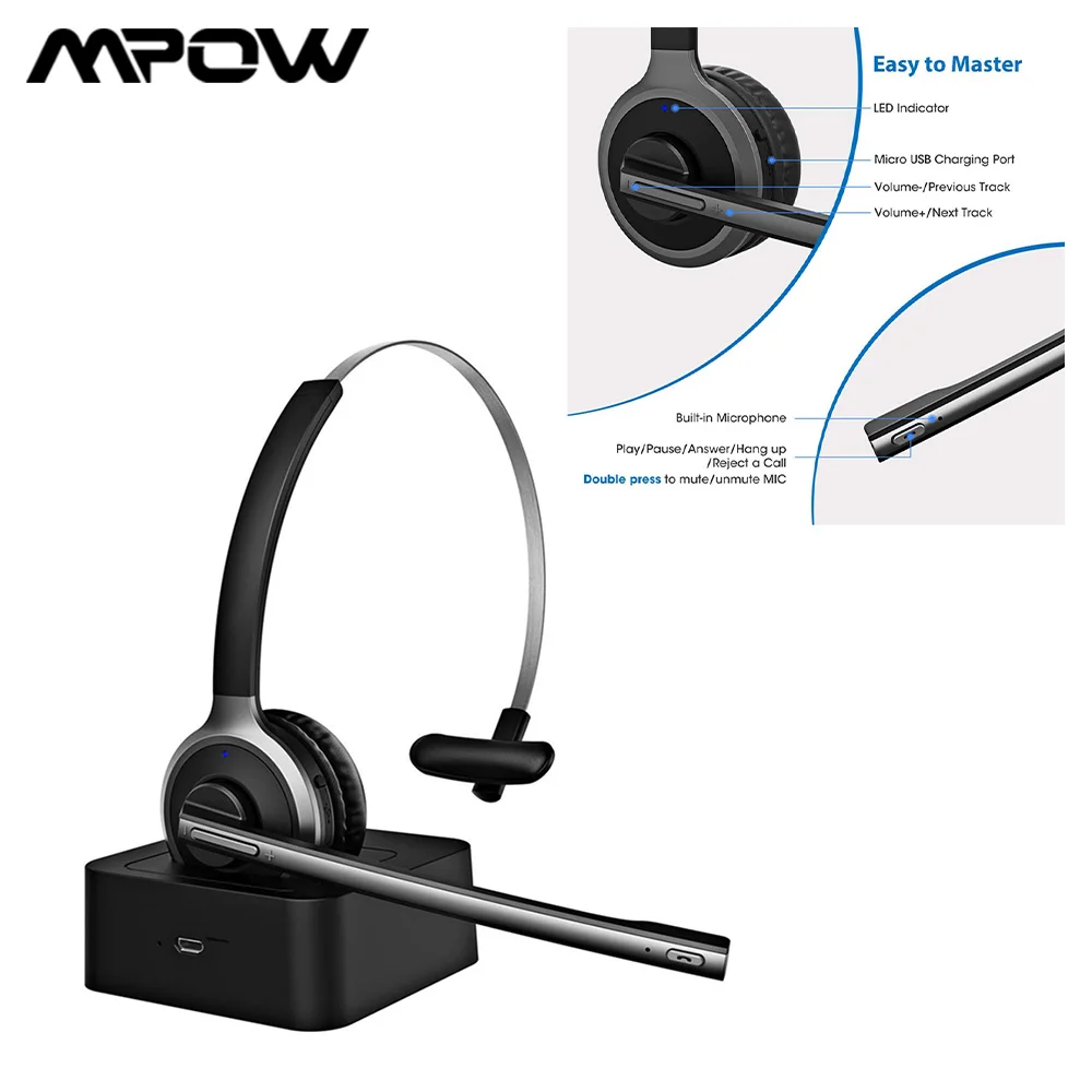 Беспроводные стереонаушники Mpow BH231 с Bluetooth, HD микрофоном и зарядной подставкой
Беспроводные стереонаушники Mpow BH231 с Bluetooth, HD микрофоном и зарядной подставкой