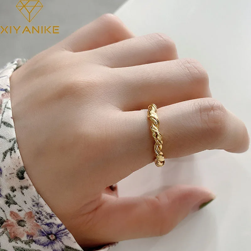 XIYANIKE Silver Color Vintage Handmade Knot Rings for Fashion Women Party Classic Fine Jewelry Geometric Accessories Gift
XIYANIKE Silver Color Vintage Handmade Knot Rings for Fashion Women Party Classic Fine Jewelry Geometric Accessories Gift