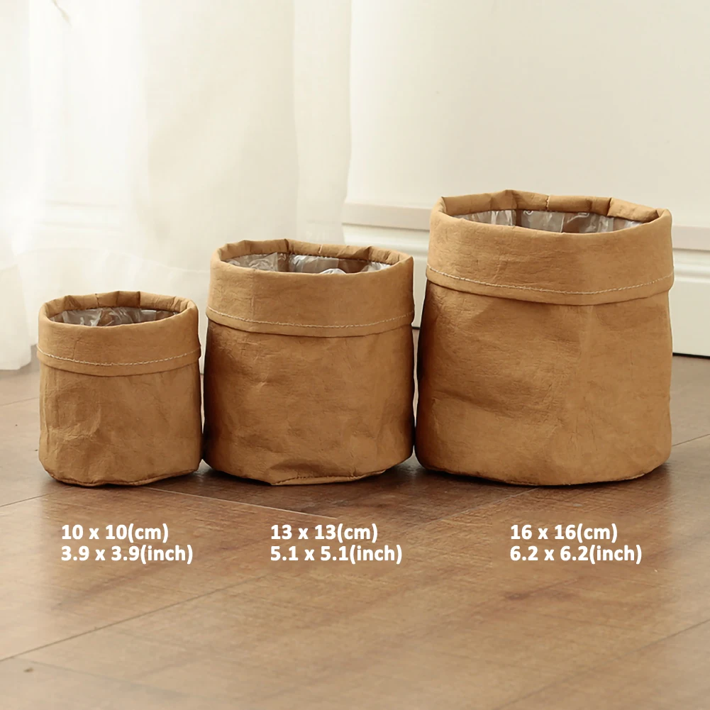 Washable Kraft Paper Flowerpot Desktop Flower Reuseable Multifunction Storage Bag Pot Container Flowerpot Succulents Planter Pot
Washable Kraft Paper Flowerpot Desktop Flower Reuseable Multifunction Storage Bag Pot Container Flowerpot Succulents Planter Pot