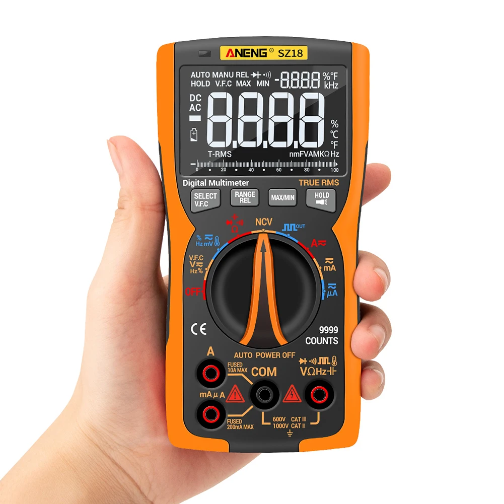 9999 Counts True RMS Automatic Range Voltage Meter ANENG SZ18 Digital Multimeter Tester Meter Capacitance Meter
9999 Counts True RMS Automatic Range Voltage Meter ANENG SZ18 Digital Multimeter Tester Meter Capacitance Meter