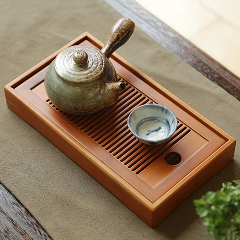 

Небольшой Бамбук Gongfu Чай Стол сервировочный поднос китайский бамбуковый Чай лоток для хранения воды чайный набор кунг-фу Чай набор