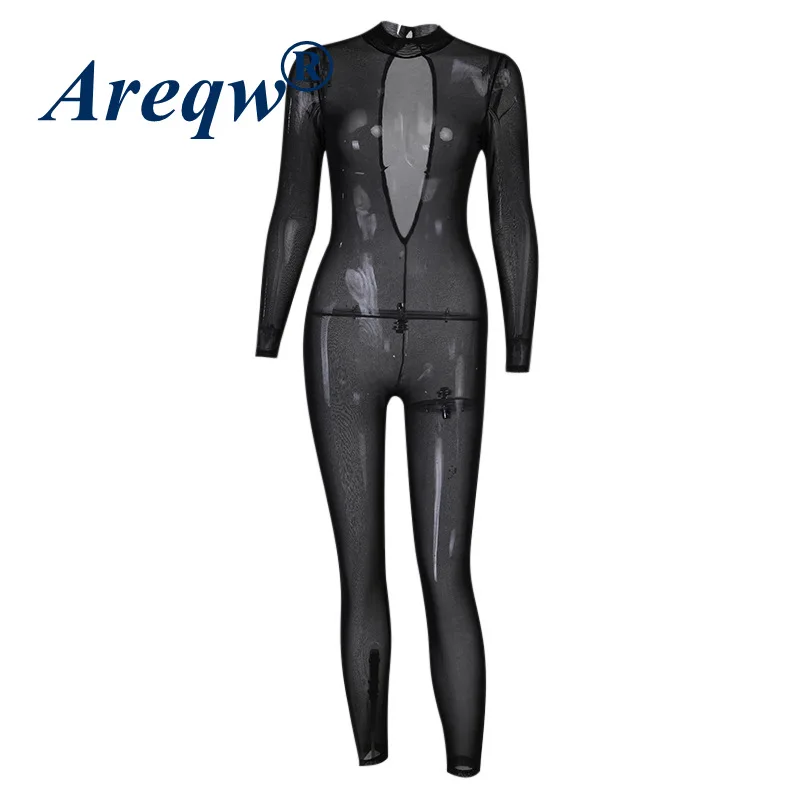 Sexy Mesh Open Back Jumpsuit Women's Spring/summer 2021 Solid Color High-neck Slim-fit Jumpsuit
Sexy Mesh Open Back Jumpsuit Women's Spring/summer 2021 Solid Color High-neck Slim-fit Jumpsuit