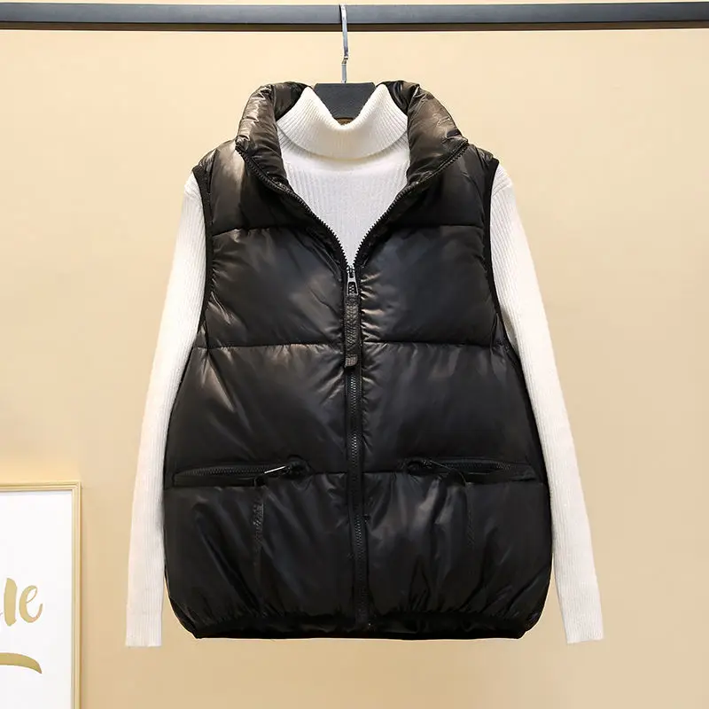Winter New 2021 Woman Fashion Slim Fit Black Vest Female Thicken Cotton Padded Vest Ladies Sleeveless Jackets Waistcoat Q139
Winter New 2021 Woman Fashion Slim Fit Black Vest Female Thicken Cotton Padded Vest Ladies Sleeveless Jackets Waistcoat Q139