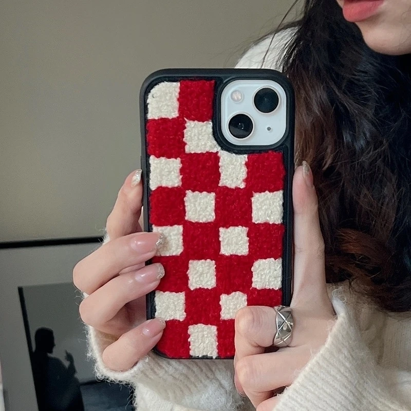 Korean Cute Grid Lattice Fuzzy Plush Phone Case For iPhone 11 12 13 Pro XS Max X XR 7 8 Plus Winter Shockproof Soft Back Cover
Korean Cute Grid Lattice Fuzzy Plush Phone Case For iPhone 11 12 13 Pro XS Max X XR 7 8 Plus Winter Shockproof Soft Back Cover