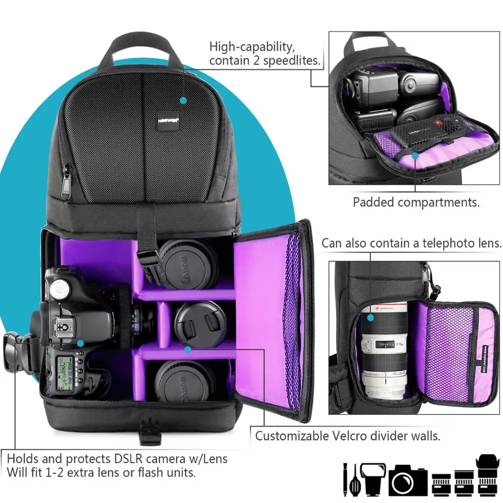 Professional Sling Camera Storage Bag Durable Waterproof and Tear Proof Black Carrying Backpack Case for DSLR Camera
Professional Sling Camera Storage Bag Durable Waterproof and Tear Proof Black Carrying Backpack Case for DSLR Camera