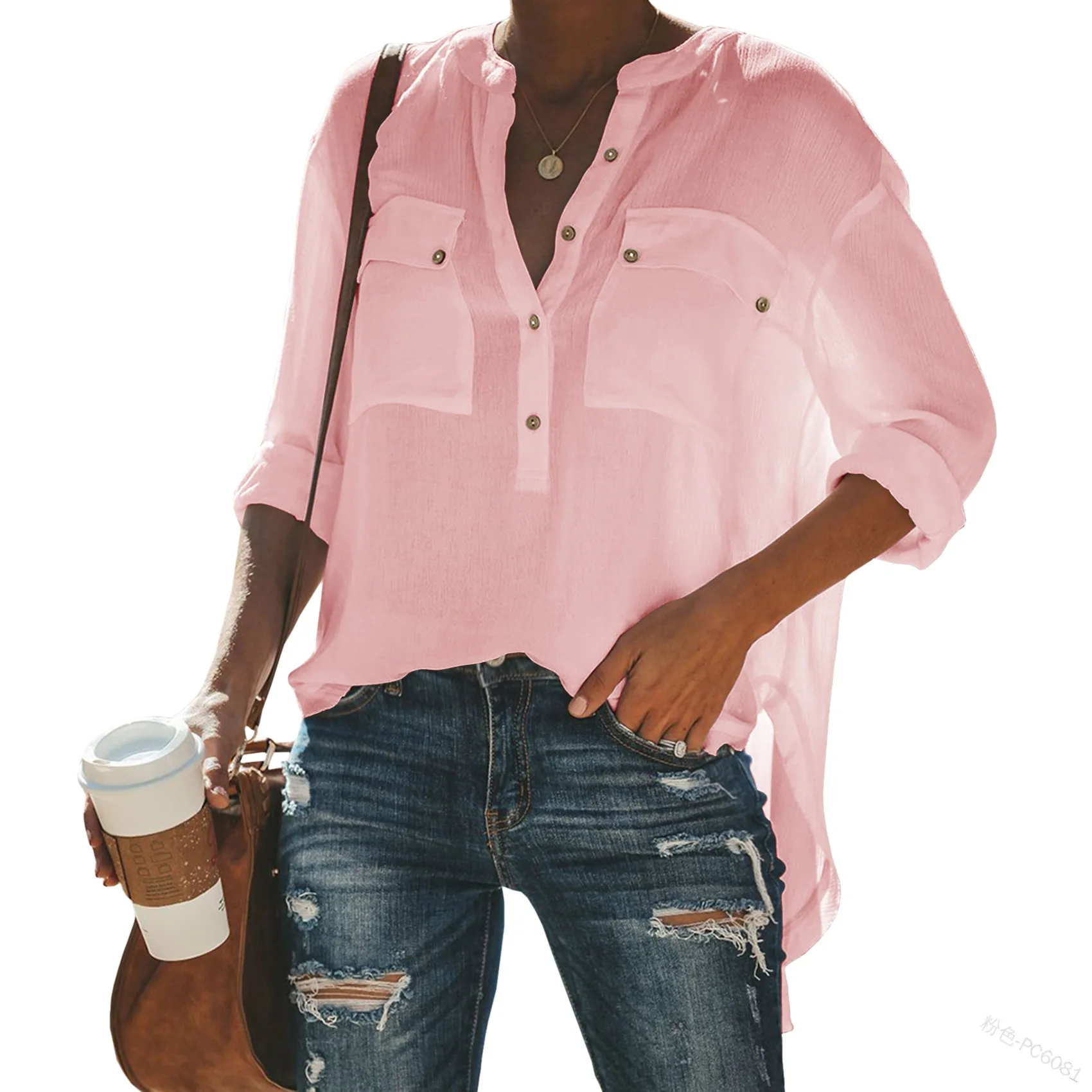 Pure Color Loose Blouse Women's Summer New Casual Button Sweater Jacket Blouse
Pure Color Loose Blouse Women's Summer New Casual Button Sweater Jacket Blouse