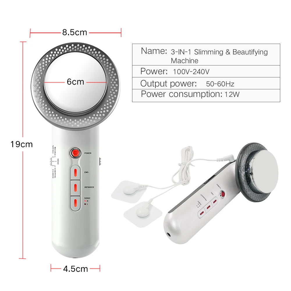 3 in 1 EMS Infrared Ultrasonic Body Slimming Massager Device Ultrasound Fat Burner Cavitation Face Lifting Beauty Machine
3 in 1 EMS Infrared Ultrasonic Body Slimming Massager Device Ultrasound Fat Burner Cavitation Face Lifting Beauty Machine