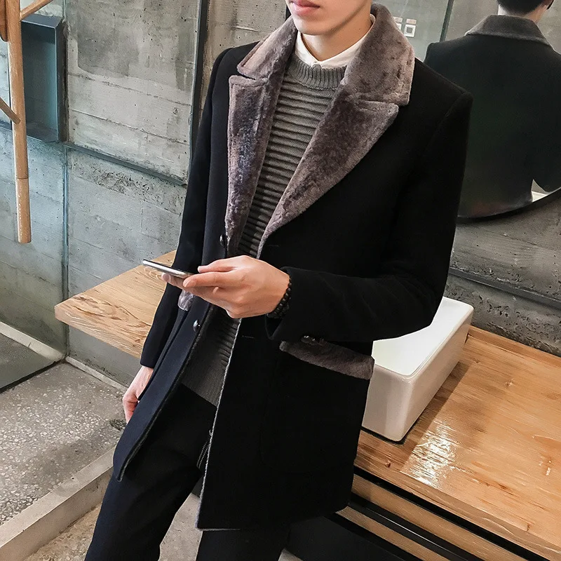 mens overcoats Winter Casual Windbreaker Men's Jacket Long Section Large Fur Collar Jacket Men's Business Casual Warm Wool Coat
mens overcoats Winter Casual Windbreaker Men's Jacket Long Section Large Fur Collar Jacket Men's Business Casual Warm Wool Coat
