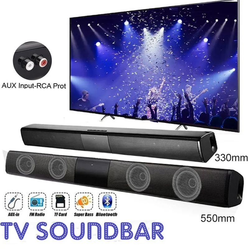 TV Speaker Wireless Bluetooth Speaker Portable Column Bass Soundbar Subwoofer with FM Radio for Computer Sound System Boom box 
TV Speaker Wireless Bluetooth Speaker Portable Column Bass Soundbar Subwoofer with FM Radio for Computer Sound System Boom box