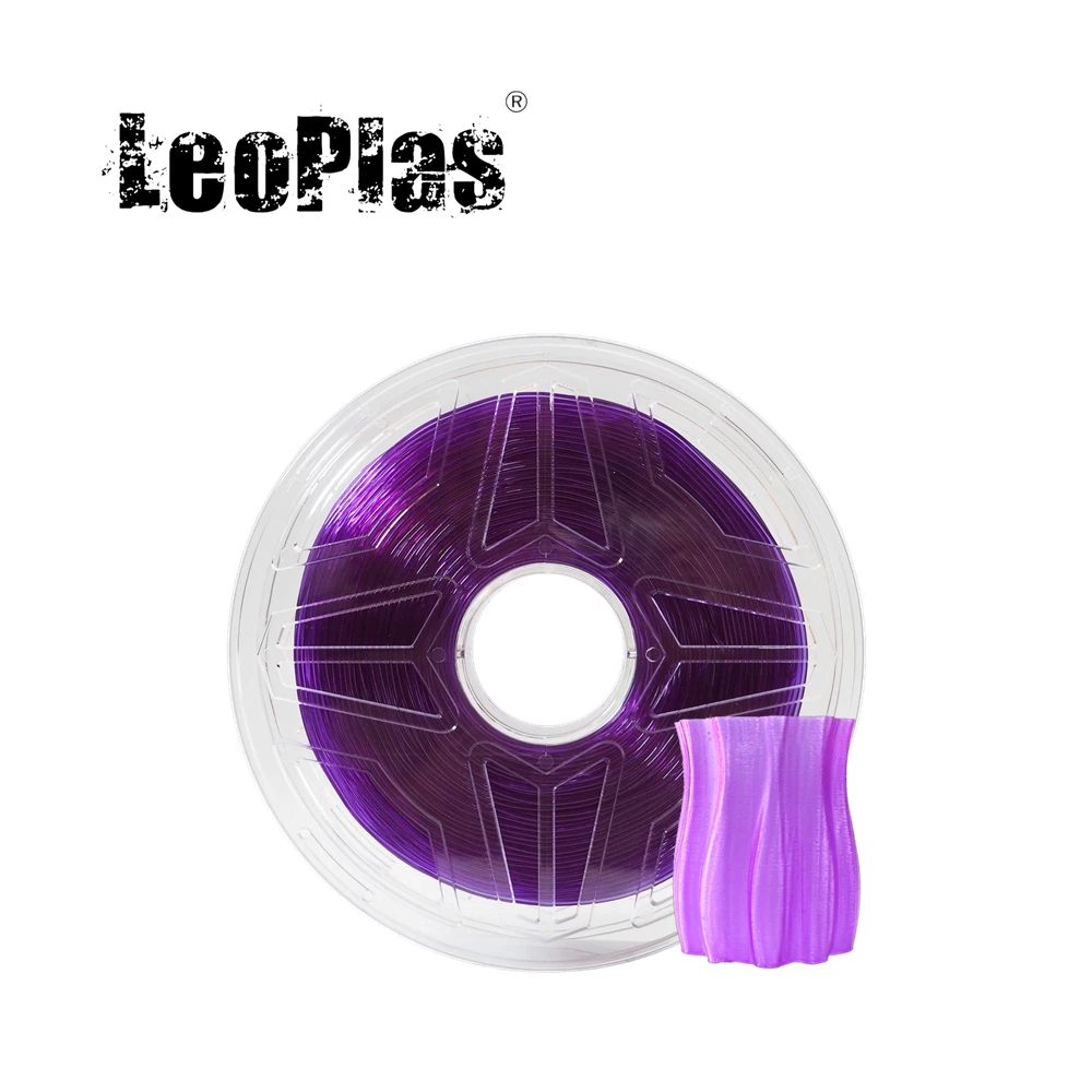 LeoPlas 1 кг 75 мм прозрачный фиолетовый ПЭТГ нить для 3D принтера расходные материалы