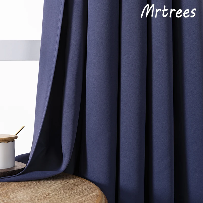 

MRTREES Solid Blackout Curtains for Living Room Bedroom Blinds Windows Curtains Custom Door Ready Made Finished Modern Drapes