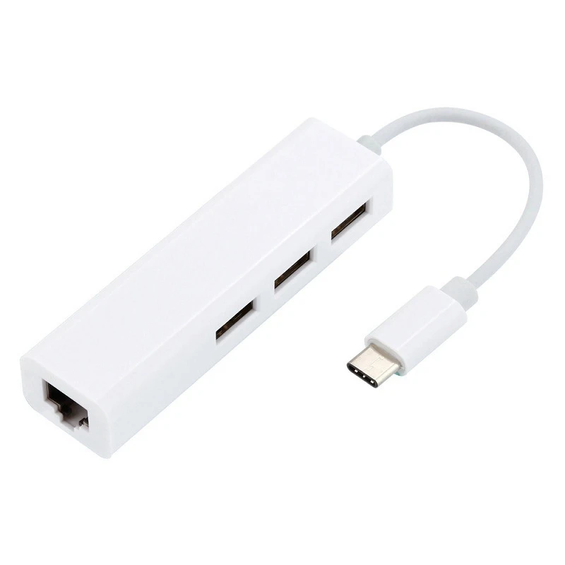 

USB C to Ethernet Adapter Type-C to USB2.0 Hub with RJ145 Interface, Suitable for Mobile Phones, Computers and Laptops
