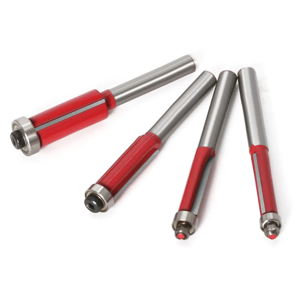 4Pcs 1/4 Inch Shank Straight Flush Trim Wood Router Bit With Top Bearing 6mm 6.35mm 8mm Shank Tenon Cutter Tools For Woodworking
4Pcs 1/4 Inch Shank Straight Flush Trim Wood Router Bit With Top Bearing 6mm 6.35mm 8mm Shank Tenon Cutter Tools For Woodworking