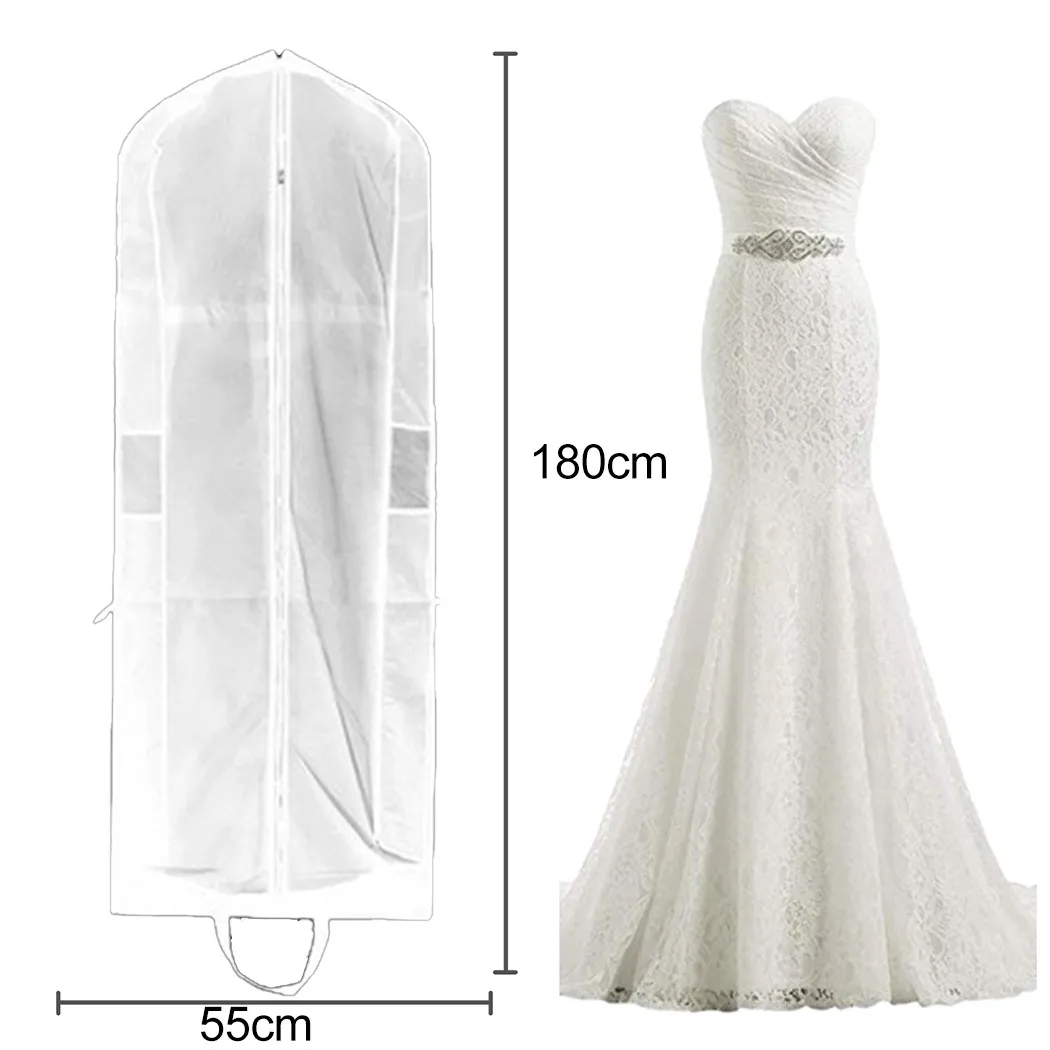 White 72\" Breathable Long Bridesmaids Wedding Dress Cover Travel Garment Bag Cloth Storage Bags For Overcoats, Dresses, Coat
White 72\" Breathable Long Bridesmaids Wedding Dress Cover Travel Garment Bag Cloth Storage Bags For Overcoats, Dresses, Coat
