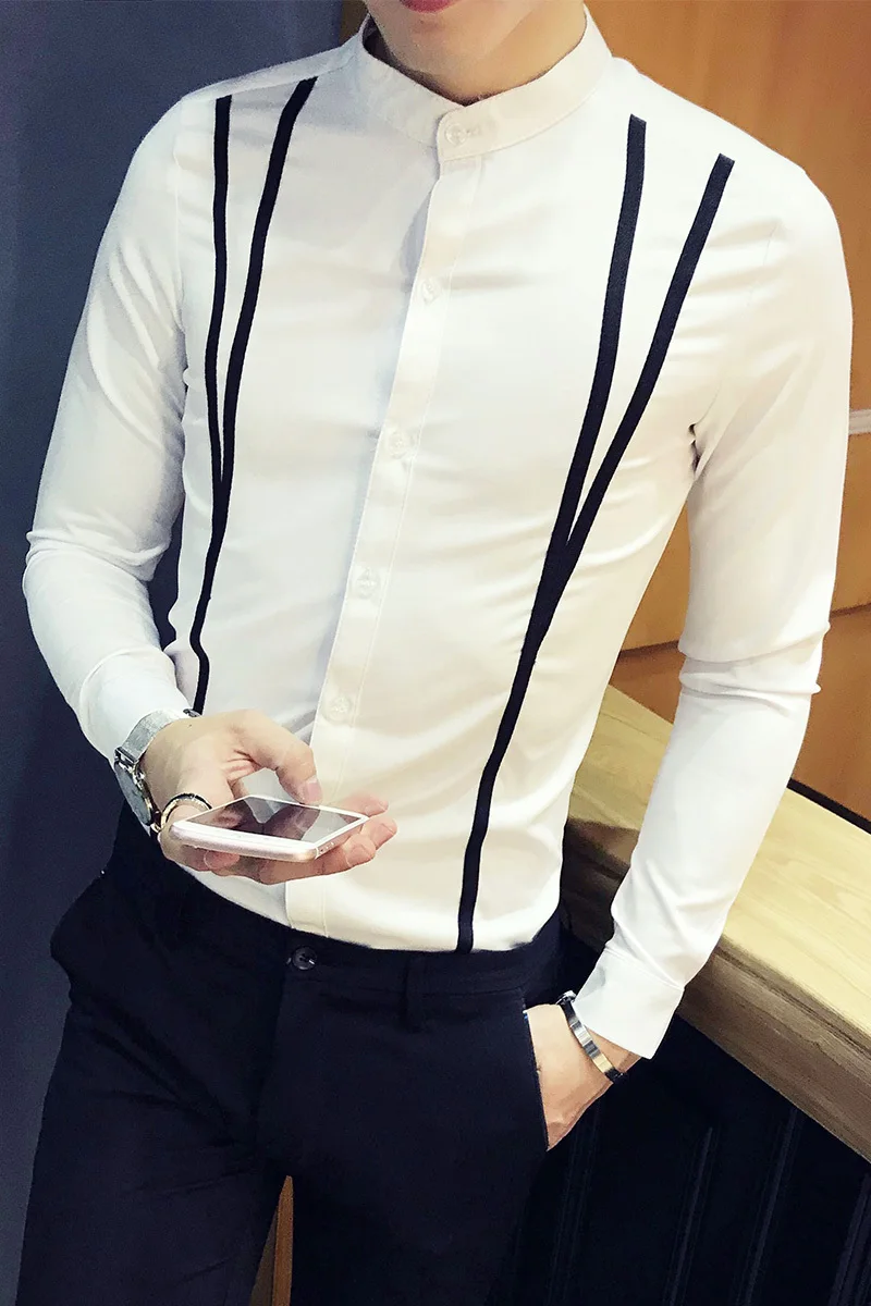 2021 Autumn Men Shirt Long Sleeve Shirt Casual Slim Fit Fashion Shirts Stand Lead False Straps Shirt Streetwear Social Shirts
2021 Autumn Men Shirt Long Sleeve Shirt Casual Slim Fit Fashion Shirts Stand Lead False Straps Shirt Streetwear Social Shirts