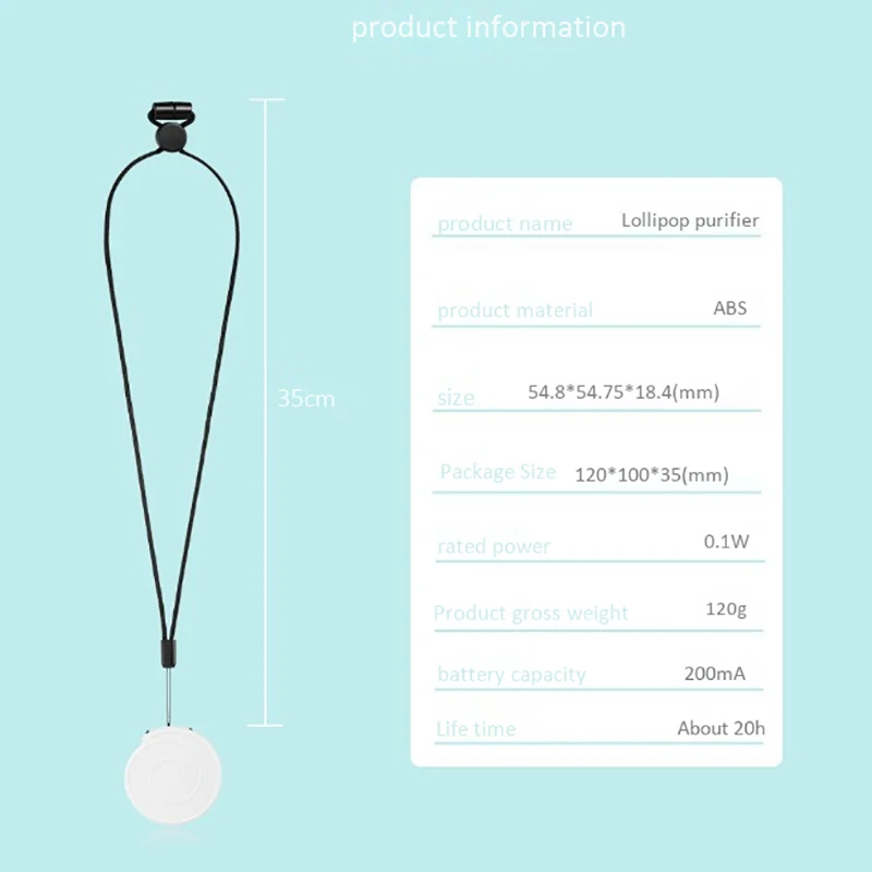 Mini Portable Air Purifier Necklace, Wearable Negative Ion Generator Personal Air Purifier Necklace for Home Car
Mini Portable Air Purifier Necklace, Wearable Negative Ion Generator Personal Air Purifier Necklace for Home Car