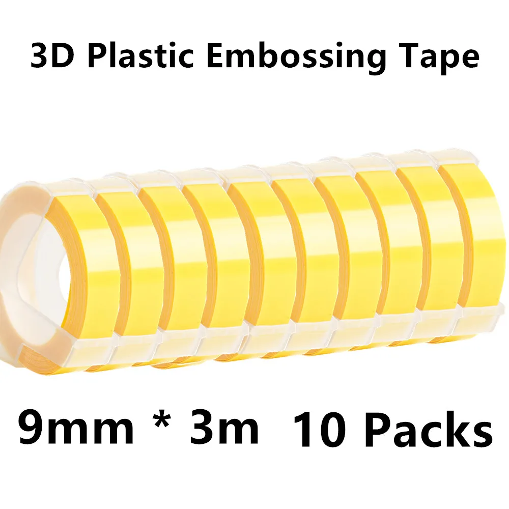 10PK Yellow Label Maker Compatible for 3D Dymo Label Tapes Multicolor 9mm Printer Ribbon Motex E101 1610 Label Machine Tapes
10PK Yellow Label Maker Compatible for 3D Dymo Label Tapes Multicolor 9mm Printer Ribbon Motex E101 1610 Label Machine Tapes