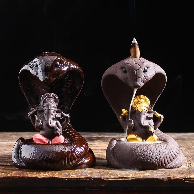 Snake Shape Backflow Incense Burner Elephant God Ganesha Ceramic Incense Holder Censer Portable Porcelain Censer Use In Home
Snake Shape Backflow Incense Burner Elephant God Ganesha Ceramic Incense Holder Censer Portable Porcelain Censer Use In Home