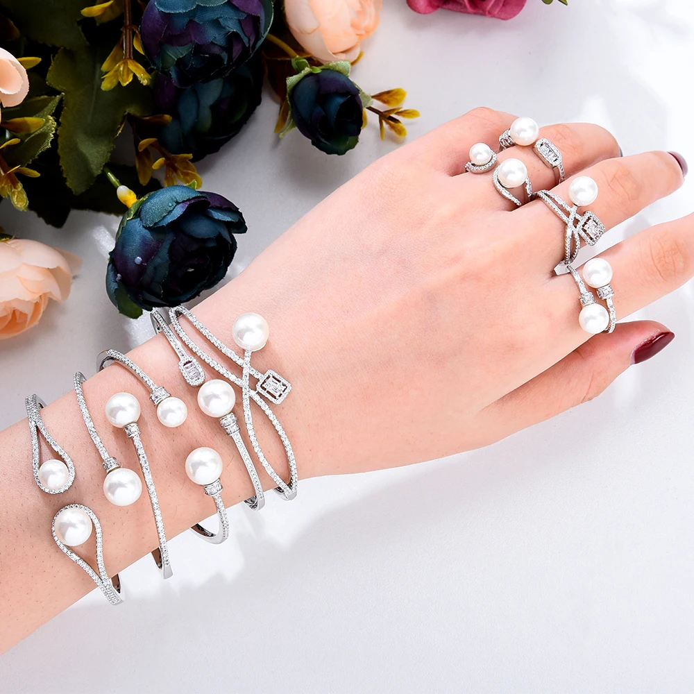 KellyBola Fashion Luxury High Quality Full Cubic Zirconia Bracelet Ring 2PCS Women's Wedding Daily Anniversary Pearl Jewelry Set
KellyBola Fashion Luxury High Quality Full Cubic Zirconia Bracelet Ring 2PCS Women's Wedding Daily Anniversary Pearl Jewelry Set