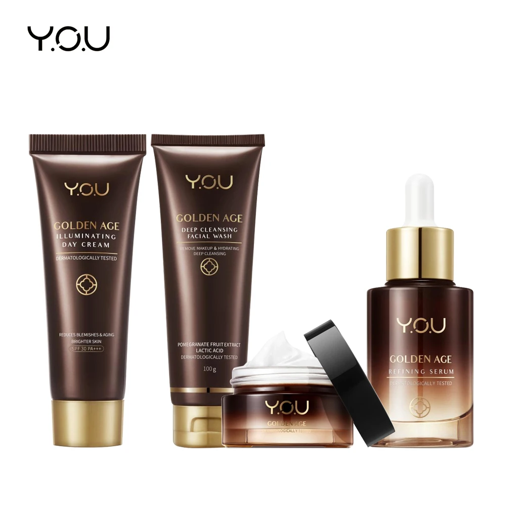 YOU Golden Age 4 In 1 Anti-Aging Skin Care Sets Day and Night Anti Aging Face Cream Facial Cleanser Face Serum Whitening Cream
YOU Golden Age 4 In 1 Anti-Aging Skin Care Sets Day and Night Anti Aging Face Cream Facial Cleanser Face Serum Whitening Cream