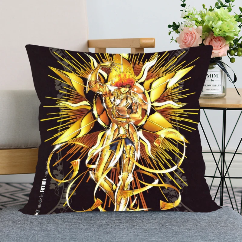 

Best Sell Anime De Saint Seiya Pillow Case For Home Decorative Pillows Cover Invisible Zippered Throw PillowCases 40X40,45X45cm