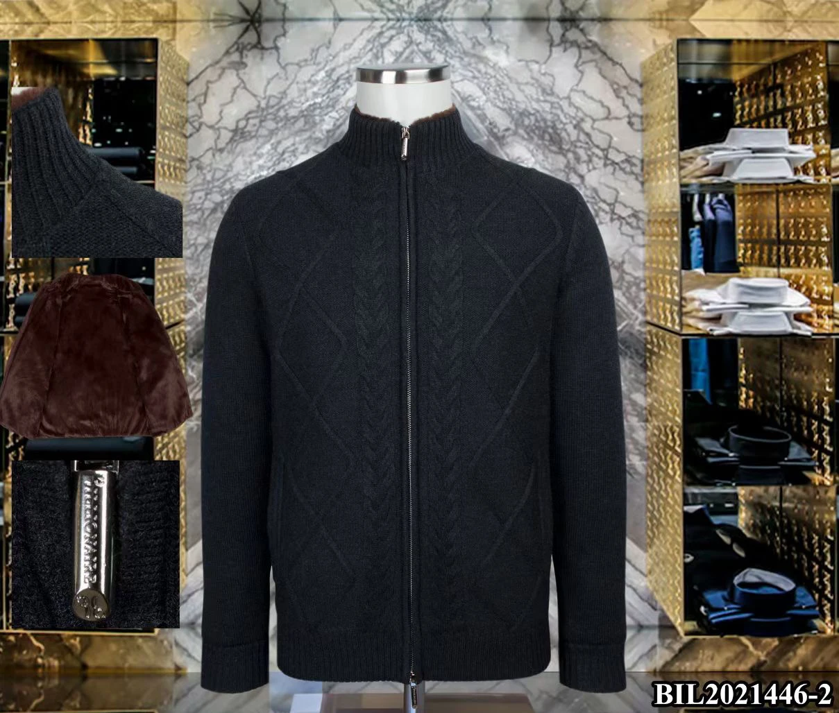 

Billionaire jacket men 2021 Thick winter New fashion Casual Comfortable simple warm zipper embroidery gentleman big size 48-58