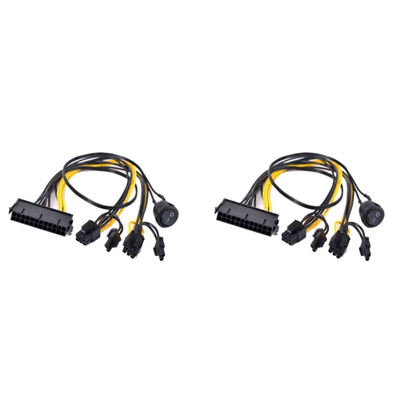 2Pack 24 Pin to Dual 6+2 Pin 8 Pin Cable with no Off,ATX 24Pin Female to PCIe Graphics Card 6Pin 8Pin Power Supply Cable
2Pack 24 Pin to Dual 6+2 Pin 8 Pin Cable with no Off,ATX 24Pin Female to PCIe Graphics Card 6Pin 8Pin Power Supply Cable