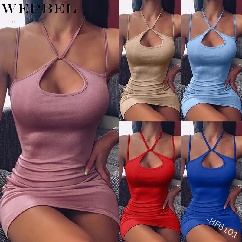 WEPBEL Dress Women's Sexy Solid Color Slim Dress Summer Casual Spaghetti Strap Cross Lace-up Pullover Backless Mini Dress
WEPBEL Dress Women's Sexy Solid Color Slim Dress Summer Casual Spaghetti Strap Cross Lace-up Pullover Backless Mini Dress
