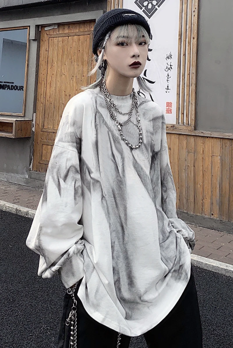 KOSAHIKI High Street Hip-hop Tie-dye Long-sleeved T-shirt Gradient Color Loose Oversized Spring/autumn Woman Tshirts Goth 2021
KOSAHIKI High Street Hip-hop Tie-dye Long-sleeved T-shirt Gradient Color Loose Oversized Spring/autumn Woman Tshirts Goth 2021