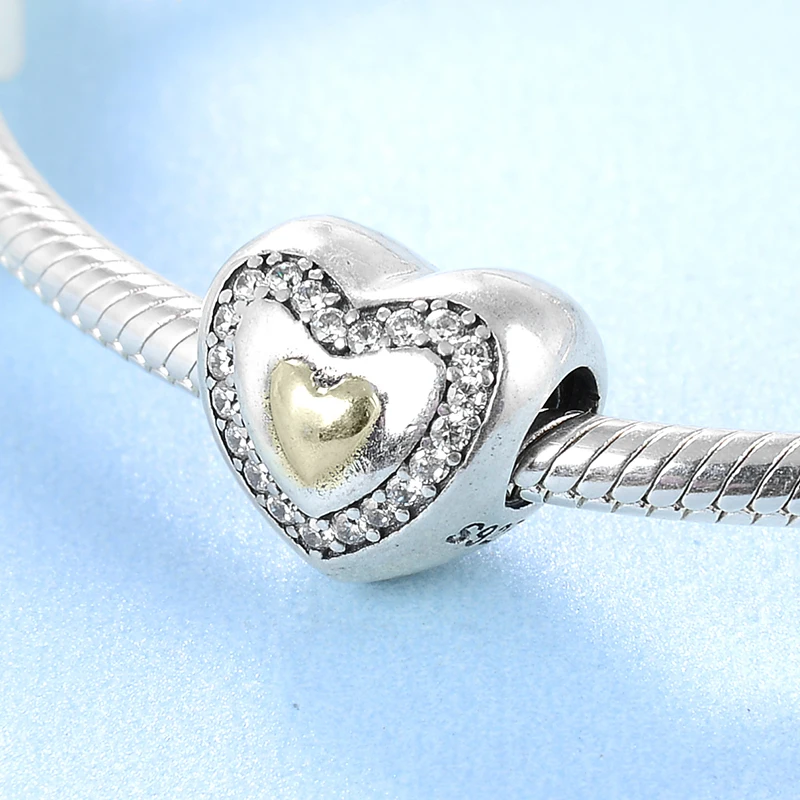 fashion 925 Sterling Silver Heart-shaped zircon gold love DIY sweet beads Fit Original European Charm Bracelet Jewelry making
fashion 925 Sterling Silver Heart-shaped zircon gold love DIY sweet beads Fit Original European Charm Bracelet Jewelry making