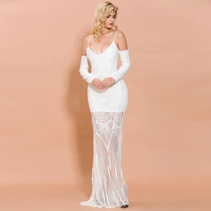IFox 2020 Fashion V Neck Sleeveless Party Dresses for Women Sexy Spaghetti Strap Lace Simple White Women Maxi Dress
IFox 2020 Fashion V Neck Sleeveless Party Dresses for Women Sexy Spaghetti Strap Lace Simple White Women Maxi Dress