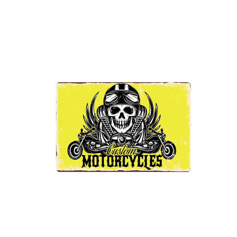 Creative Skull Eagle Motorcycle Poster Garage Tool Pin Up Tin Signs Metal Plate Plaques Art Decorative Painting For Motor Club | Дом и сад