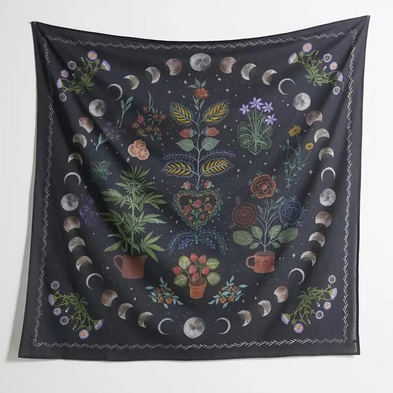 Moon phase tapestry wall hanging plants celestial flower tapestry hippie flower wall blanket ins tapestry decoration star carpet
Moon phase tapestry wall hanging plants celestial flower tapestry hippie flower wall blanket ins tapestry decoration star carpet