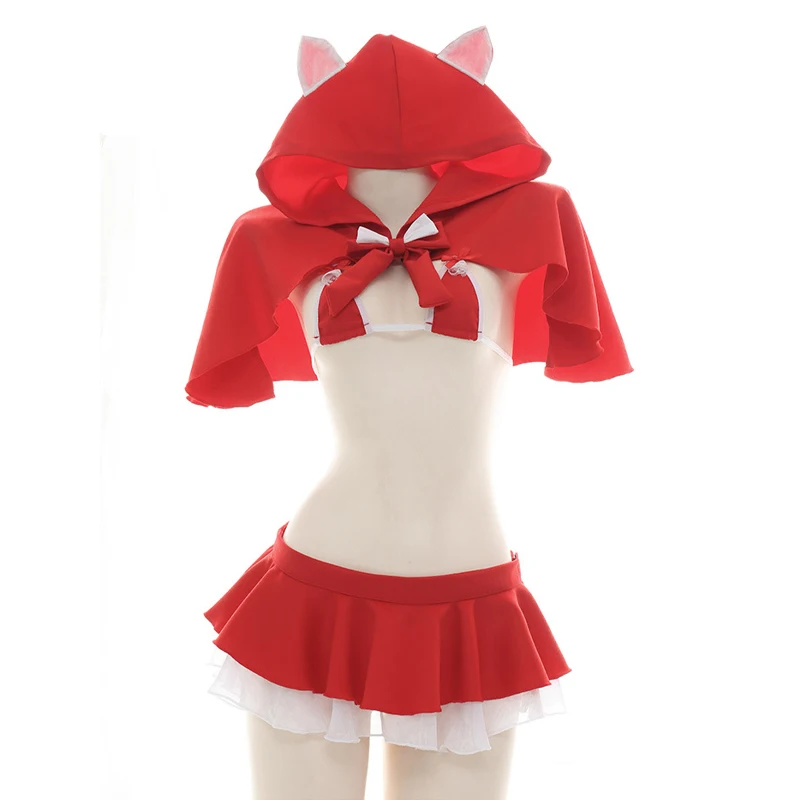 Sexy Bow Cat Cosplay Costumes Women Christmas Hooded Cloak Outfit Chest Red Ruffle Lace Mini Skirt Shawl Lingerie SleepwearQ525
Sexy Bow Cat Cosplay Costumes Women Christmas Hooded Cloak Outfit Chest Red Ruffle Lace Mini Skirt Shawl Lingerie SleepwearQ525
