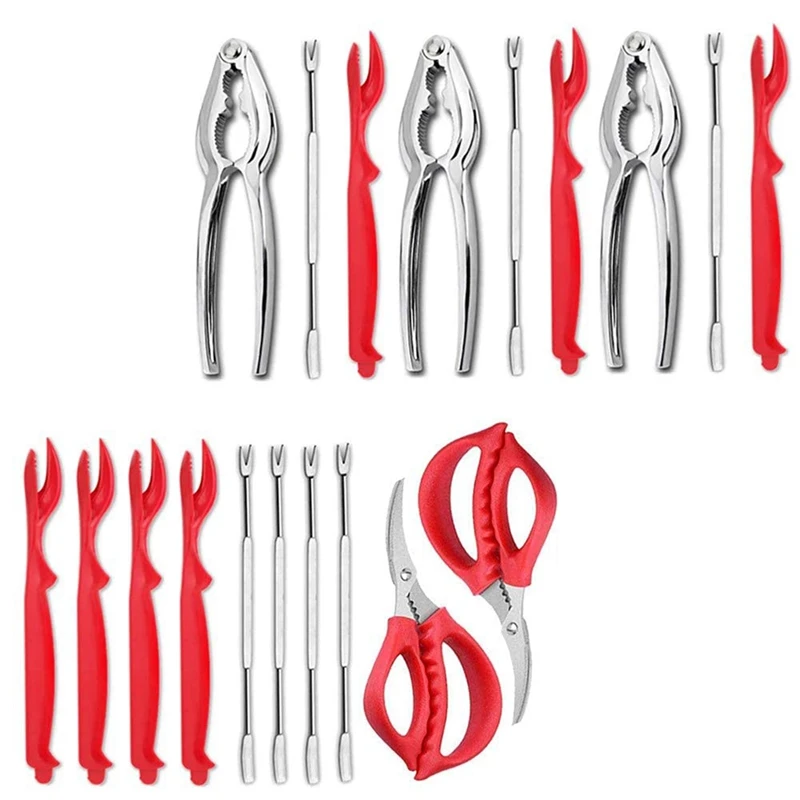20Pcs Seafood Tools Set Include Lobster Crackers Stainless Steel Forks Opener Shellfish Lobster Crab Leg Crackers
20Pcs Seafood Tools Set Include Lobster Crackers Stainless Steel Forks Opener Shellfish Lobster Crab Leg Crackers