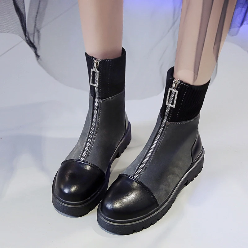 2020 Autumn New Black Boots Women Ankle Boots Platform Ankle Boots Front Zipper Fashion Ankle Boots Women Shoes
2020 Autumn New Black Boots Women Ankle Boots Platform Ankle Boots Front Zipper Fashion Ankle Boots Women Shoes