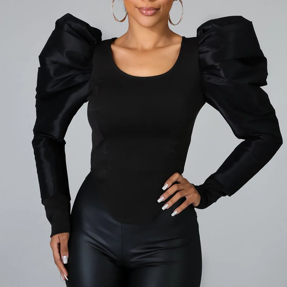 Women's Autumn New T-shirt Pullover Trendy Fashion Commuter Style Solid Color Puff Sleeve Round Neck Slim Design Temperament Top
Women's Autumn New T-shirt Pullover Trendy Fashion Commuter Style Solid Color Puff Sleeve Round Neck Slim Design Temperament Top
