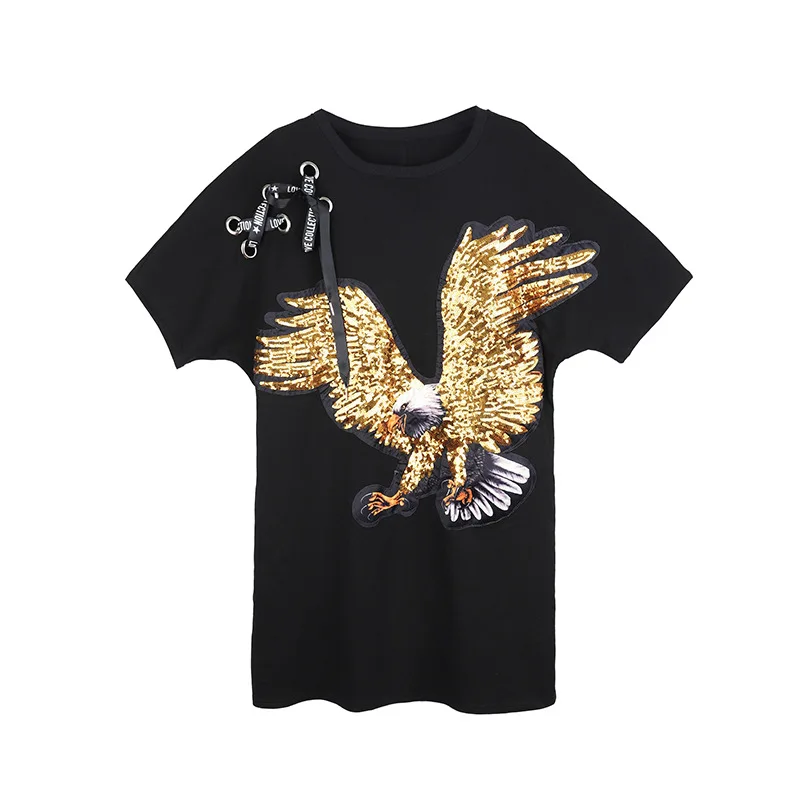 2021 Summer Clothes For Women Casual Streetwear T Shirt Dress Black Gold Eagle Sequin Dresses Y2k Aesthetic Designer Loose Robe
2021 Summer Clothes For Women Casual Streetwear T Shirt Dress Black Gold Eagle Sequin Dresses Y2k Aesthetic Designer Loose Robe