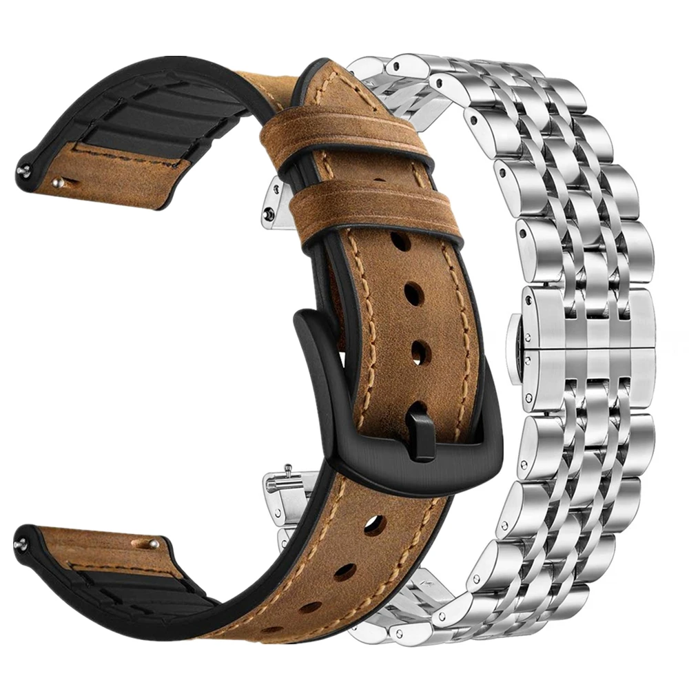 For Samsung Galaxy Active 2 40mm 44mm Band 20mm 22mm Stainless steel and leather bracelet for Galaxy Watch 46mm 42mm Wrist Strap
For Samsung Galaxy Active 2 40mm 44mm Band 20mm 22mm Stainless steel and leather bracelet for Galaxy Watch 46mm 42mm Wrist Strap
