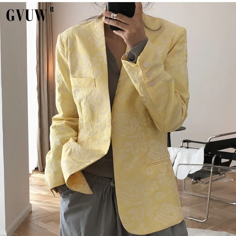 GVUW Autumn French Jacquard Fabric V-neck Blazer Crisp Loose Thin Jacket Female Oversize Vintage Clothing New Arrival KB9146
GVUW Autumn French Jacquard Fabric V-neck Blazer Crisp Loose Thin Jacket Female Oversize Vintage Clothing New Arrival KB9146