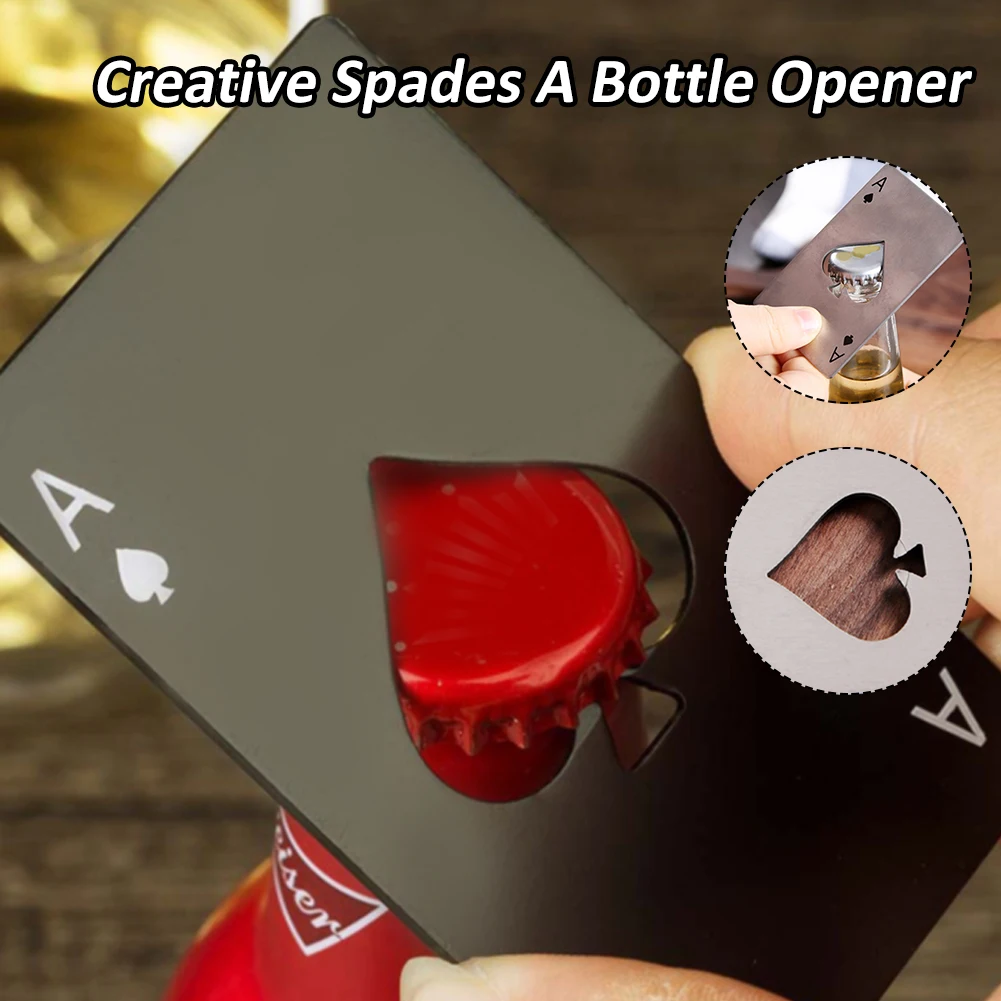 Bottle Opener Spades A Creative Stainless Steel Credit Card Size Beer Can Opener Kitchen Bar Tools Birthday Gifts Party Supplies
Bottle Opener Spades A Creative Stainless Steel Credit Card Size Beer Can Opener Kitchen Bar Tools Birthday Gifts Party Supplies