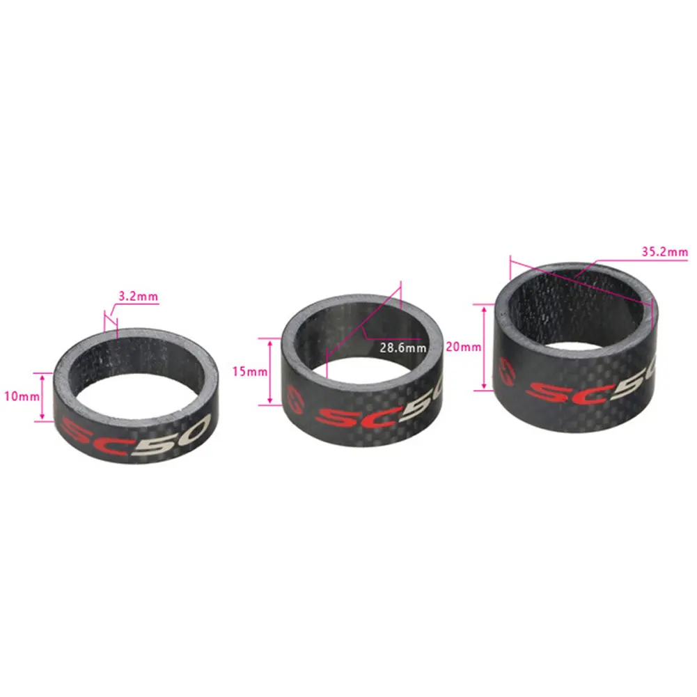 3Pcs/set Bike Headset Spacer Full Carbon Bicycle Front Fork Washer Front Headset Spacers 10/15/20mm
3Pcs/set Bike Headset Spacer Full Carbon Bicycle Front Fork Washer Front Headset Spacers 10/15/20mm